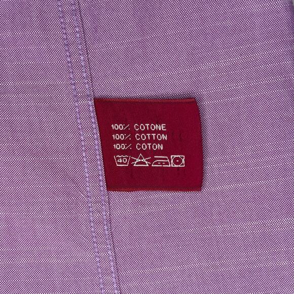 AS IS Boggi Milano Mens Lilac Shirt Small Snap Long Sleeve Cotton - Picture 8 of 9